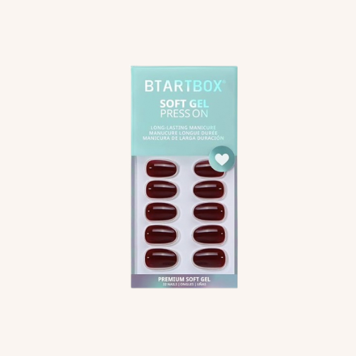 Oxblood press on nails