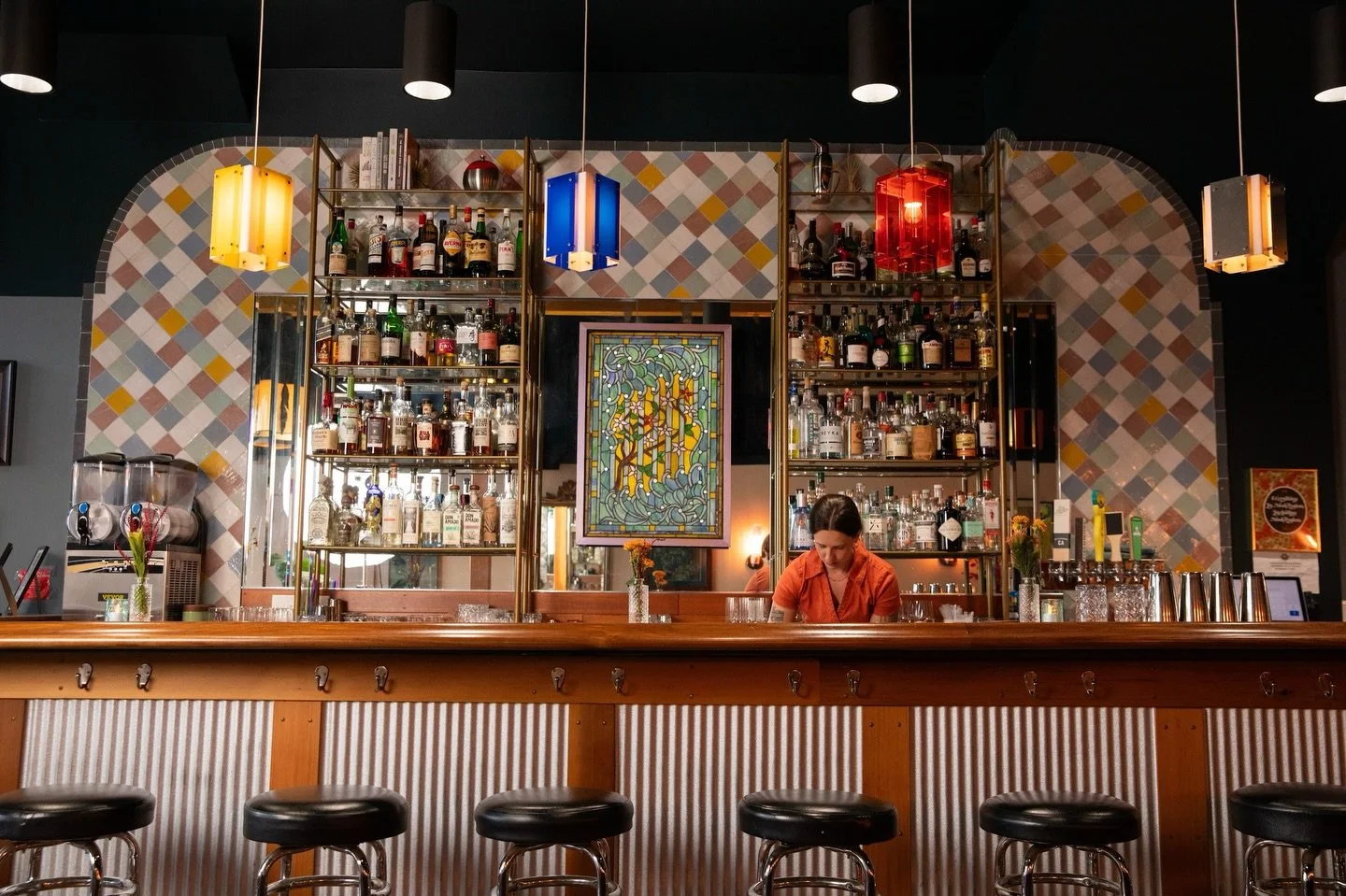 Thinking back to when these tiles first went up and I thought I had completely ruined our back bar, and now it&rsquo;s one of my favorite parts of the restaurant. 🙂&zwj;&harr;️ #shimmer