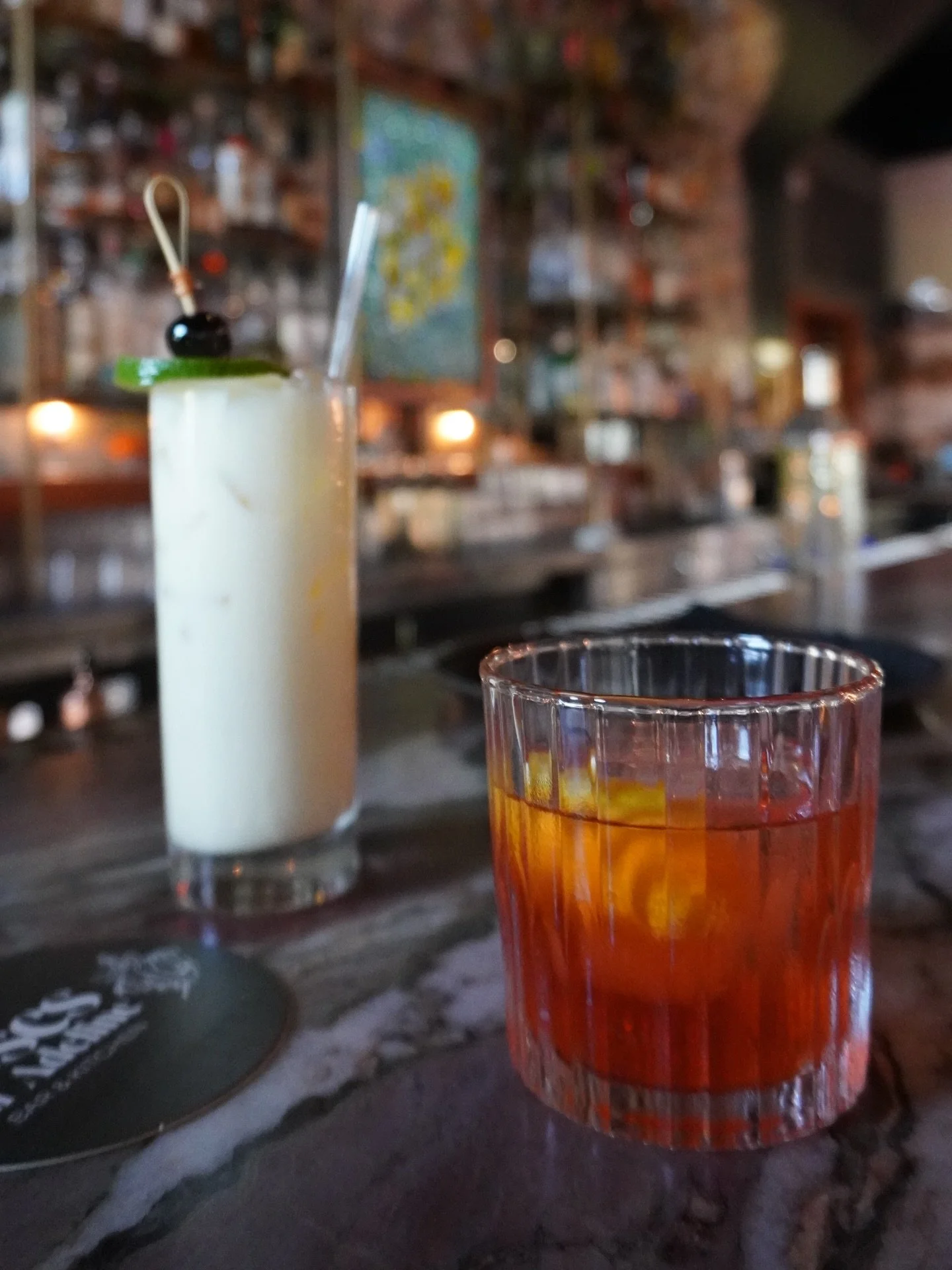 Two new additions to the cocktail menu- the Pineapple 🍍Batida &amp; the Strawberry 🍓 Villain 
The Pineapple Batida has Singani 63 (Bolivian Brandy) pineapple &amp; condensed milk
The Strawberry Villian is a take on a Negroni with gin, Campari, stra