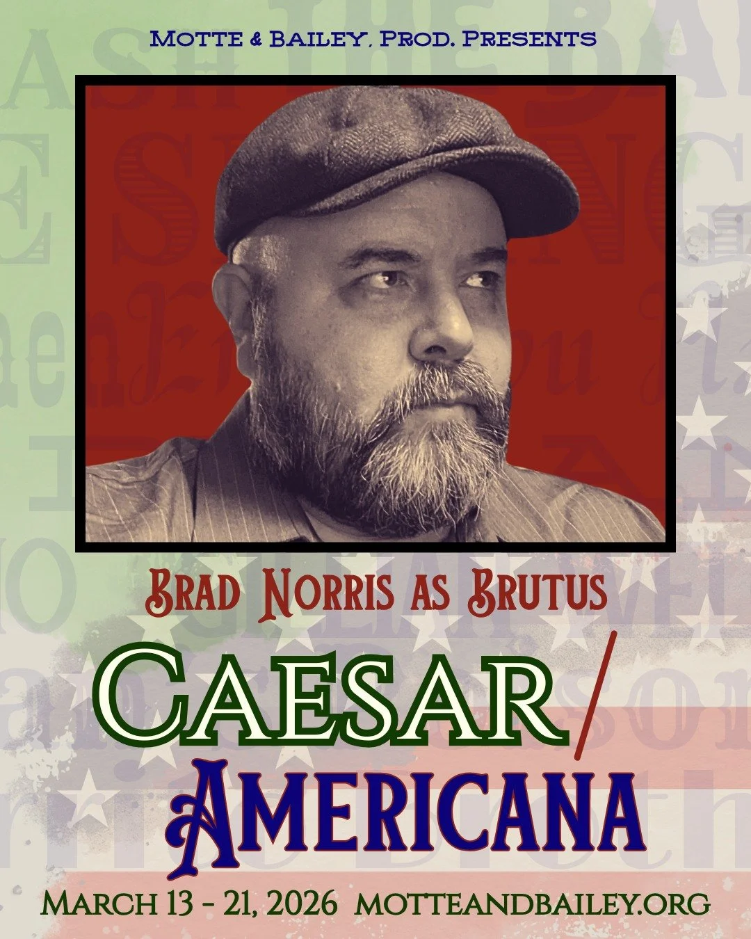 March is just days away, and so is Caesar/Americana! So let's introduce you to the dogs of war.... First up of course is Carlos del Valle in the title role, Julius Caesar! Then, his friend and fellow noble Roman, someone who would never stab him in t