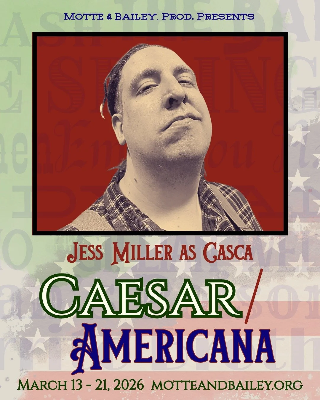 Woah Nelly! Today we have two amazing performers who are killing it as part of Caesar/Americana: Jess Miller as Casca, and Vexara as Lucius!!! Both of them are just knocking it out of the park (way better than that conniving Mark Antony). Grab your t