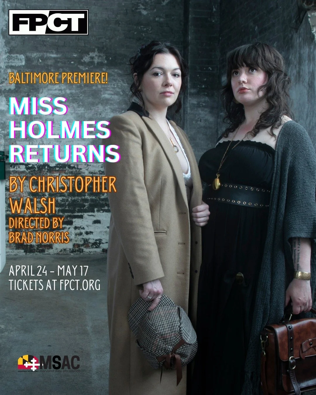 The game's afoot!
Motte &amp; Bailey all stars, Sharon Maquire and Emma Grace Dunbar are back on their detective shit! (and this photo by Shealyn Jae is hot!!!) Catch them and other M&amp;B regulars Lance Bankerd, Jessica Preactor, and Brad Norris ki