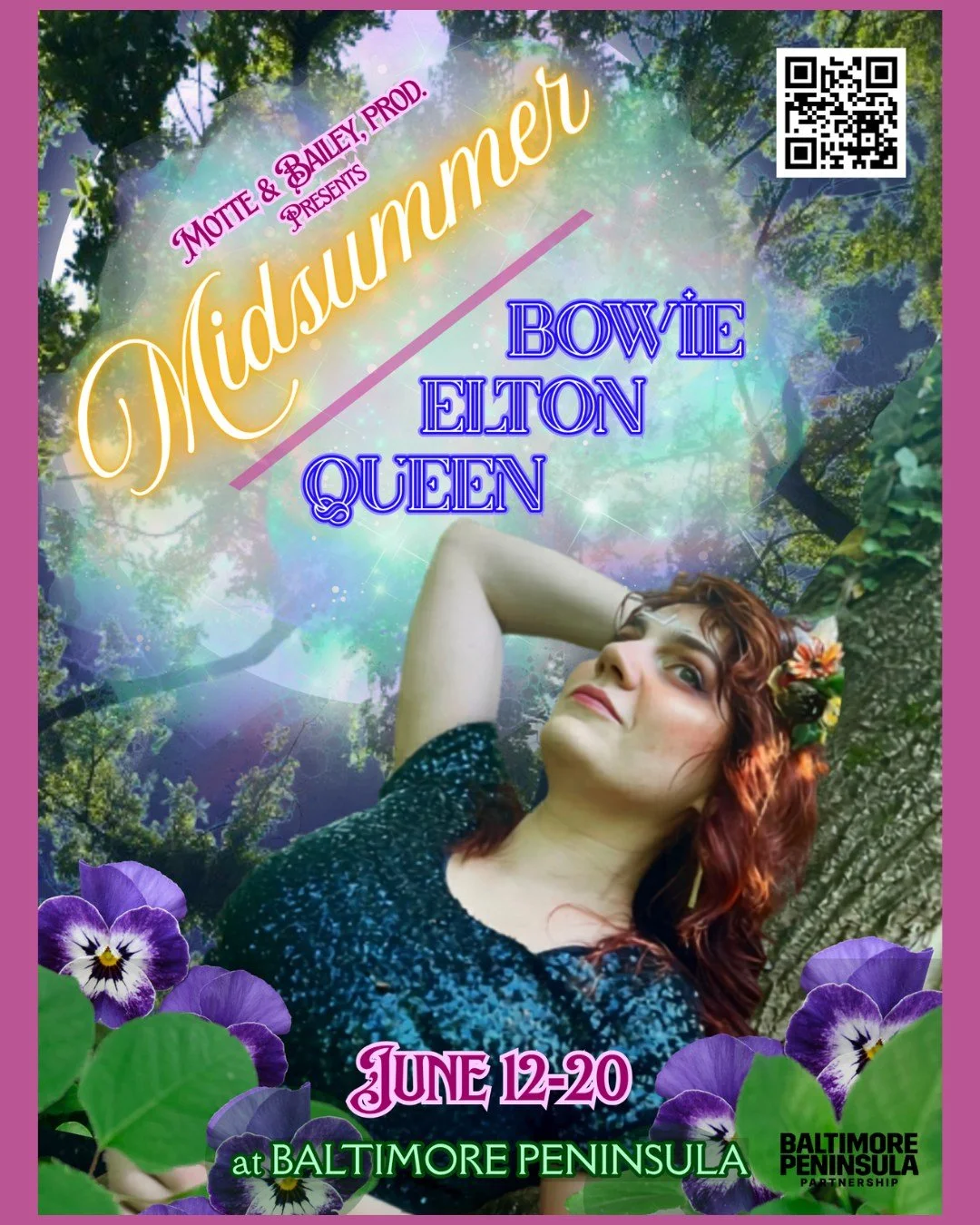 Oberon is waiting for you... come to the forest and see.
Grab your tickets for the musical mashup of the summer.
Midsummer / Bowie Elton Queen at Elijah's Park on Baltimore Peninsula, June 12-20.
Tickets are on sale now at www.motteandbailey.org