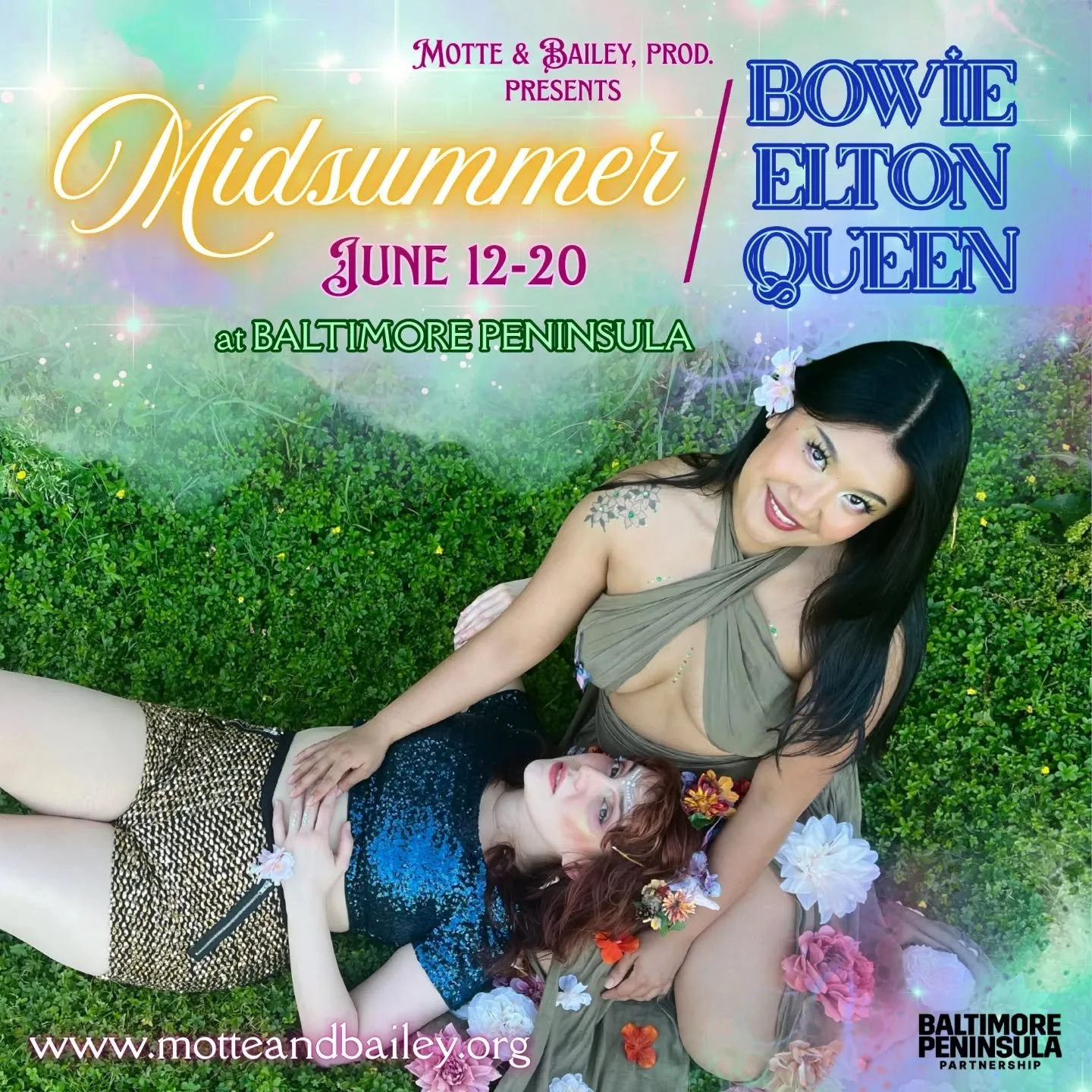 These Pretty Things are waiting for you, but you don't have to wait long. Midsummer/Bowie Elton Queen opens tomorrow night! Grab your tickets and join us for a frolic in the meadow! www.motteandbailey.org