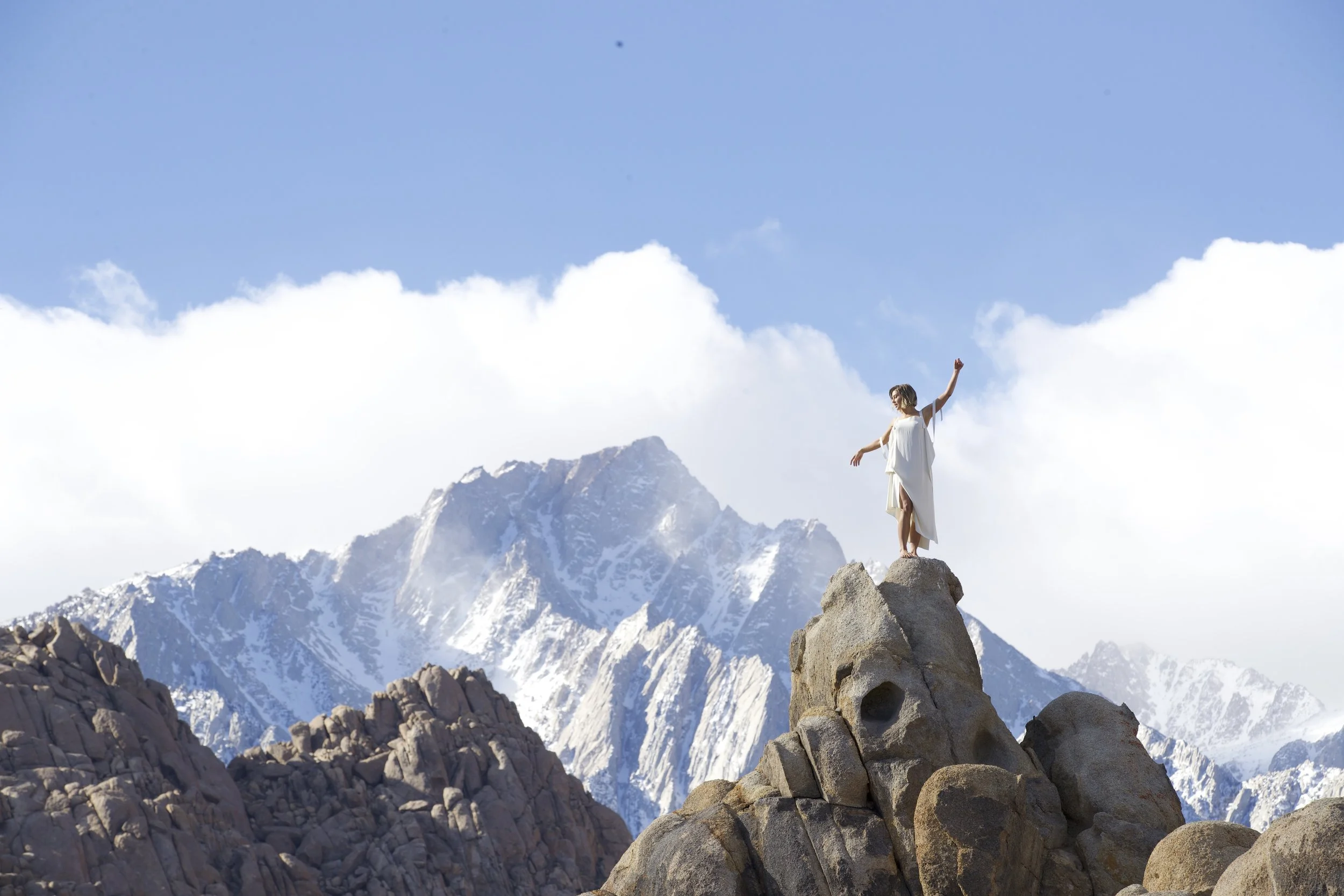 Julianne Hough for KINRGY in a mountain landscape.