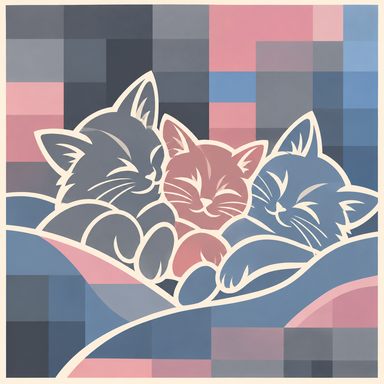 Cuddling With Fuzzy Kittens