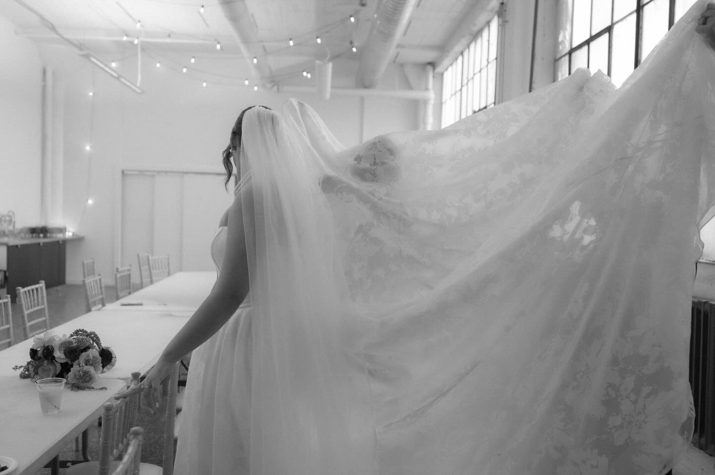 All hands on deck when bustling a wedding dress 🤍