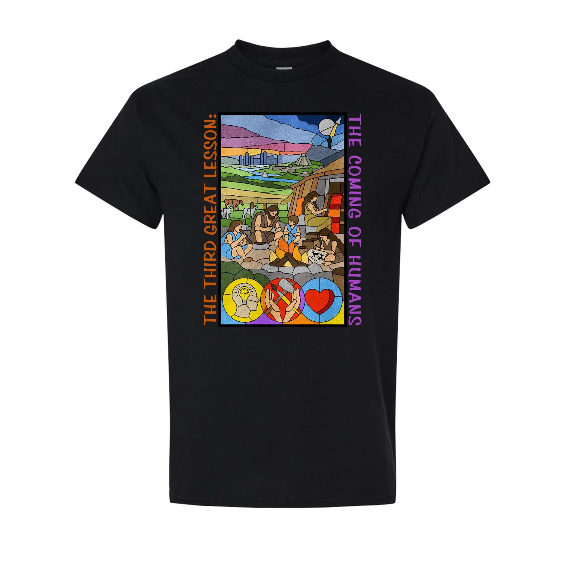 The Third Great Lesson - The Coming of Humans | Stained Glass Series