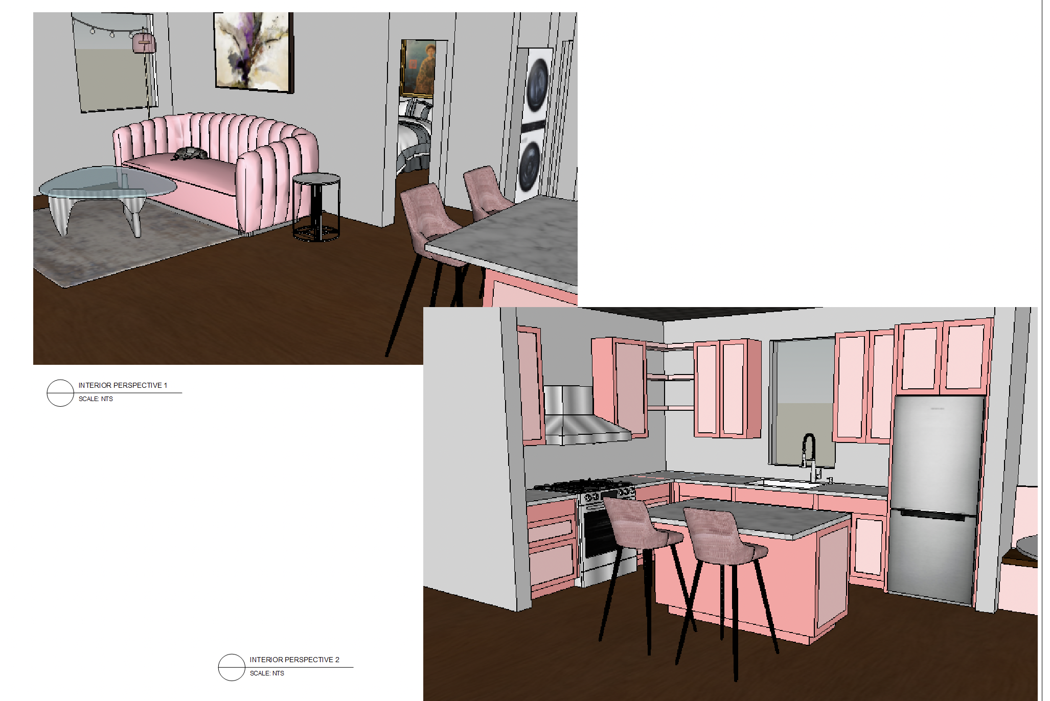 sketch up: interior perspective rendering