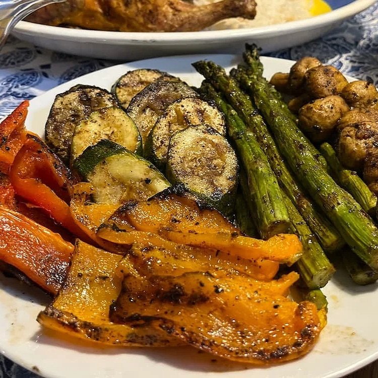 grilled seasonal vegetables seasoned with hogtown original organic savory herb and garlic spice blend