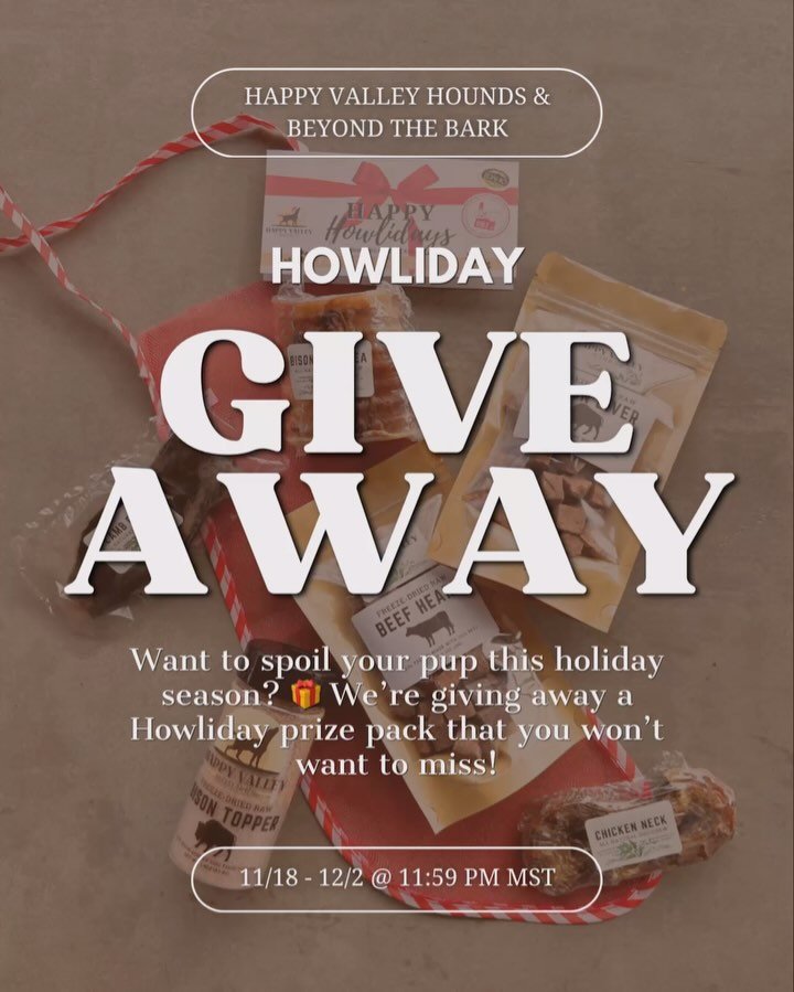 🎁 HOWLIDAY GIVEAWAY ALERT! 🎄🐾

We&rsquo;ve teamed up with our friends at @beyondthebark.shop to make your pup&rsquo;s holidays extra special! 🐶✨

🎅 What You Could Win:
	&bull;	1 Howliday Treat Stocking filled with Happy Valley Hounds&rsquo; natu