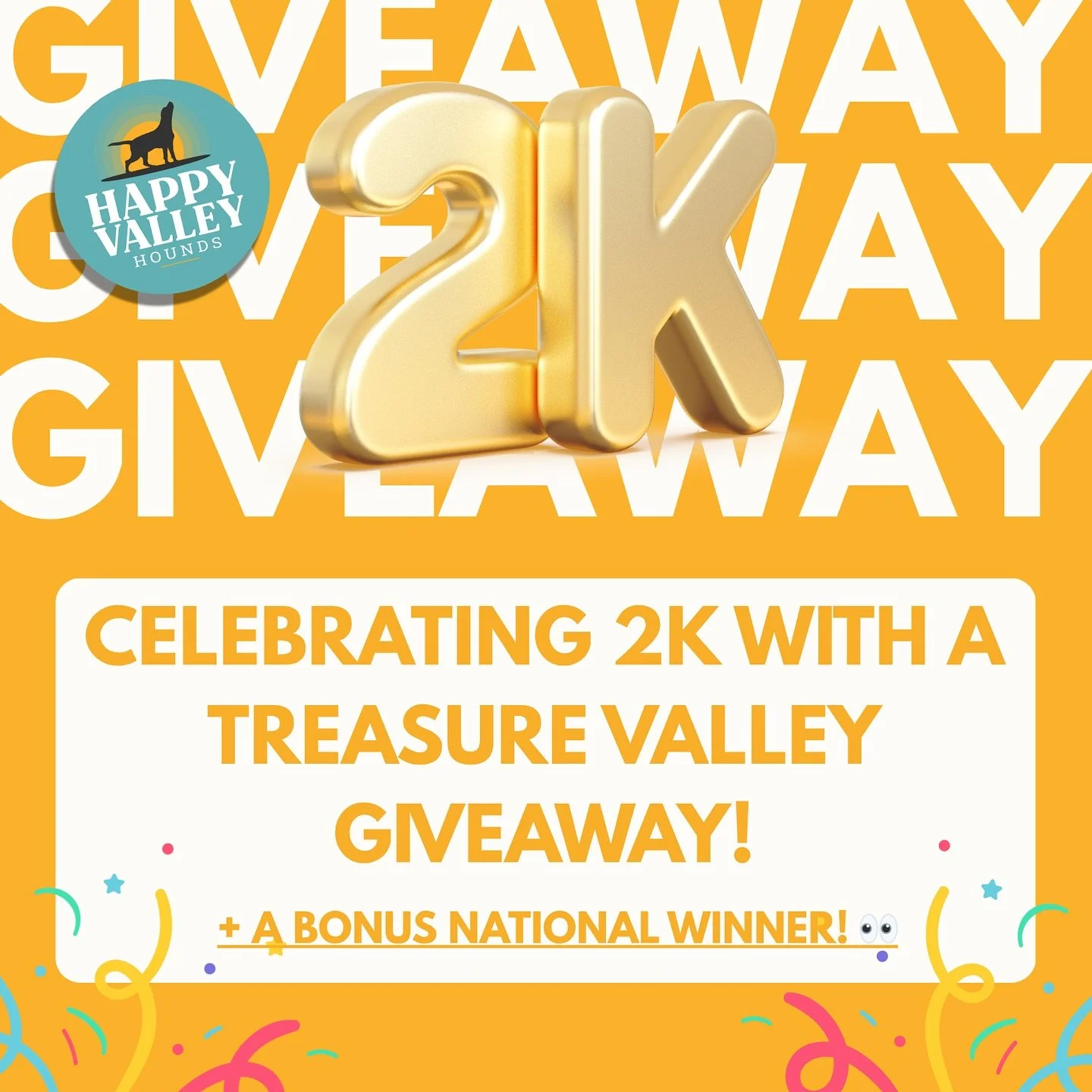 🎉 2K GIVEAWAY Local Love + a Bonus Box! 🎉

We&rsquo;re celebrating 2,000+ amazing followers and a year and a half of growth, gratitude, and good dogs with a big THANK YOU giveaway! 💛

We&rsquo;ve teamed up with some incredible Treasure Valley busi