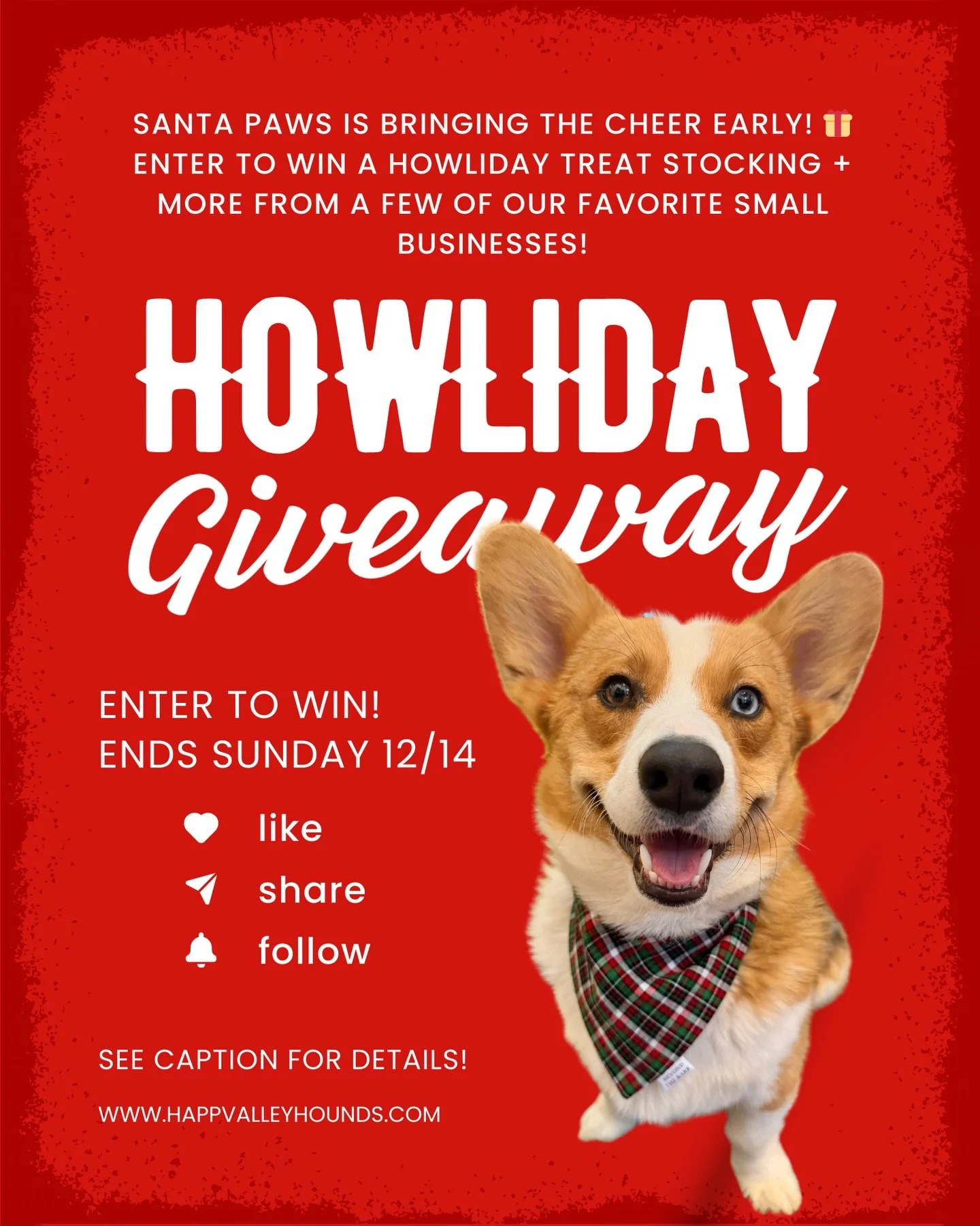 🎄 HOWLIDAY GIVEAWAY!🎄
Because your dog deserves to be spoiled this season&hellip;

We teamed up with some of our favorite small businesses to put together the ultimate holiday bundle for your pup. One lucky winner will receive:

✨ A Happy Valley Ho