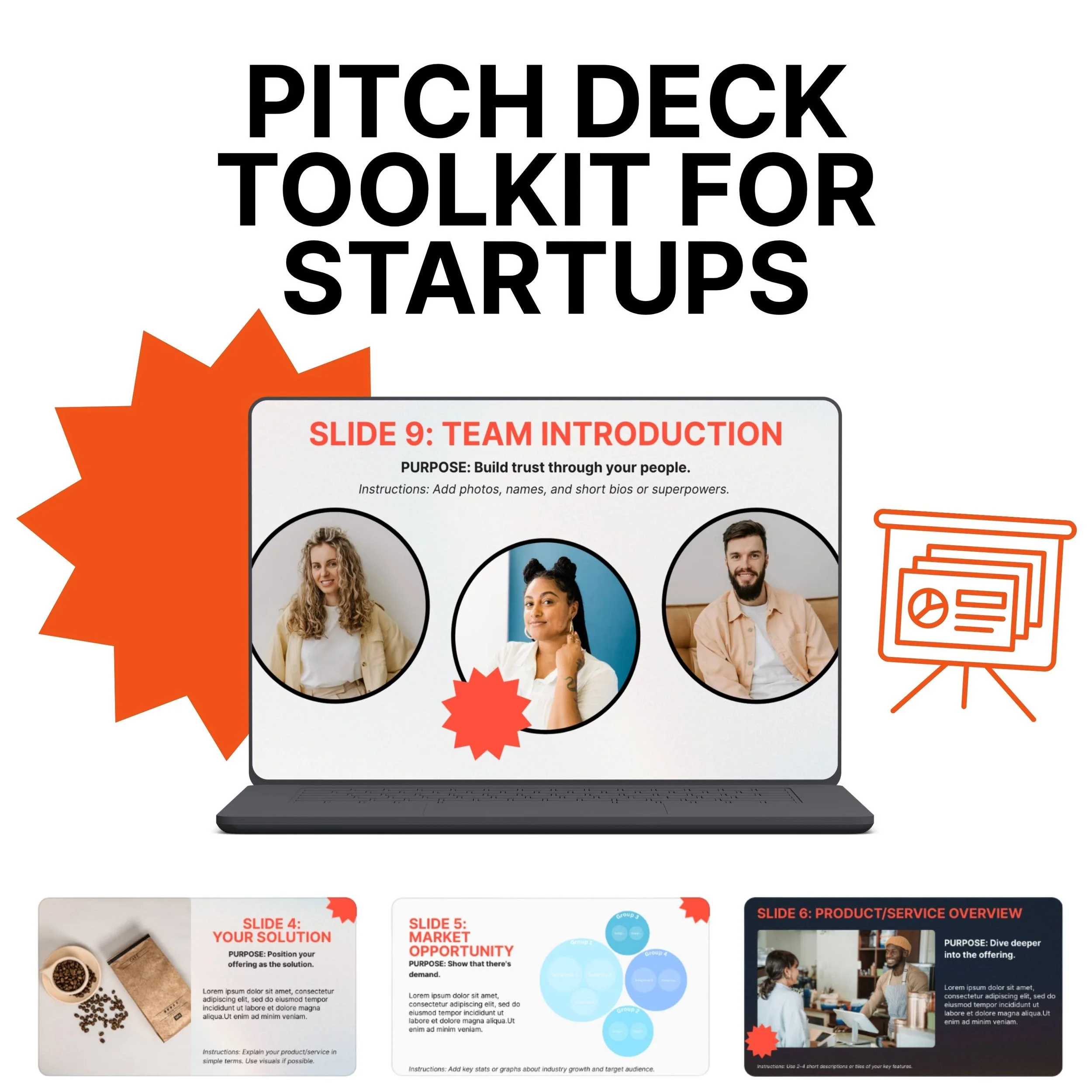 Canva pitch deck template toolkit for startups and small businesses