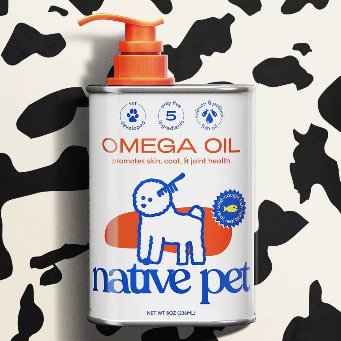 Native Pet Pump Bottle Omega Oil with Fish for Dogs - 8oz