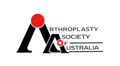 Logo with a large black A, a red circle at the top, and text reading 'Rhinoplast Society of Australia'.