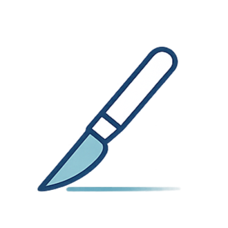 Digital illustration of a blue and white fountain pen writing on a surface.