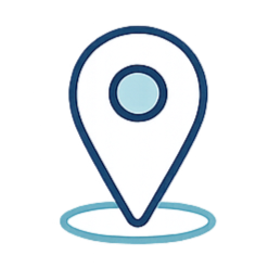 Map pin icon with a location marker symbol.