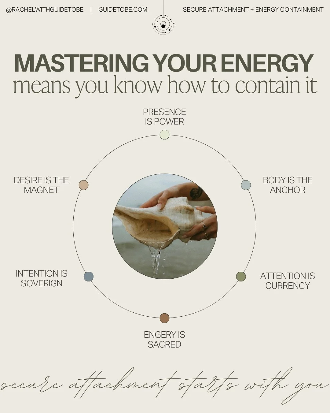 Leaky energy is a nervous system pattern and a subconscious protective mechanism &mdash; not a personality flaw. You don&rsquo;t lose energy by accident &mdash; you leak it when you leave yourself.

I see secure attachment from the inside out. It req