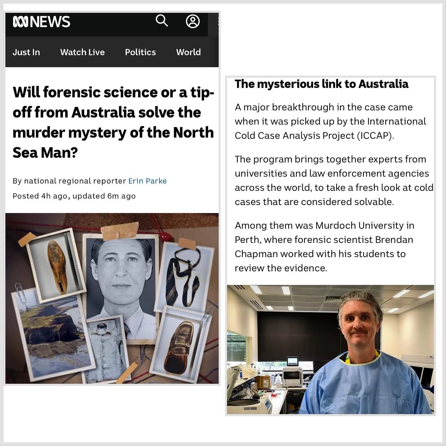 New @abcnews_au article. It&rsquo;s been 30 years to the day that the #northseaman was recovered from the sea. #FIGG might hold the next big breakthrough in this case. #Thanks @parkeerin @abcperth @drjodieward @locateinternational @murdochuniversity 