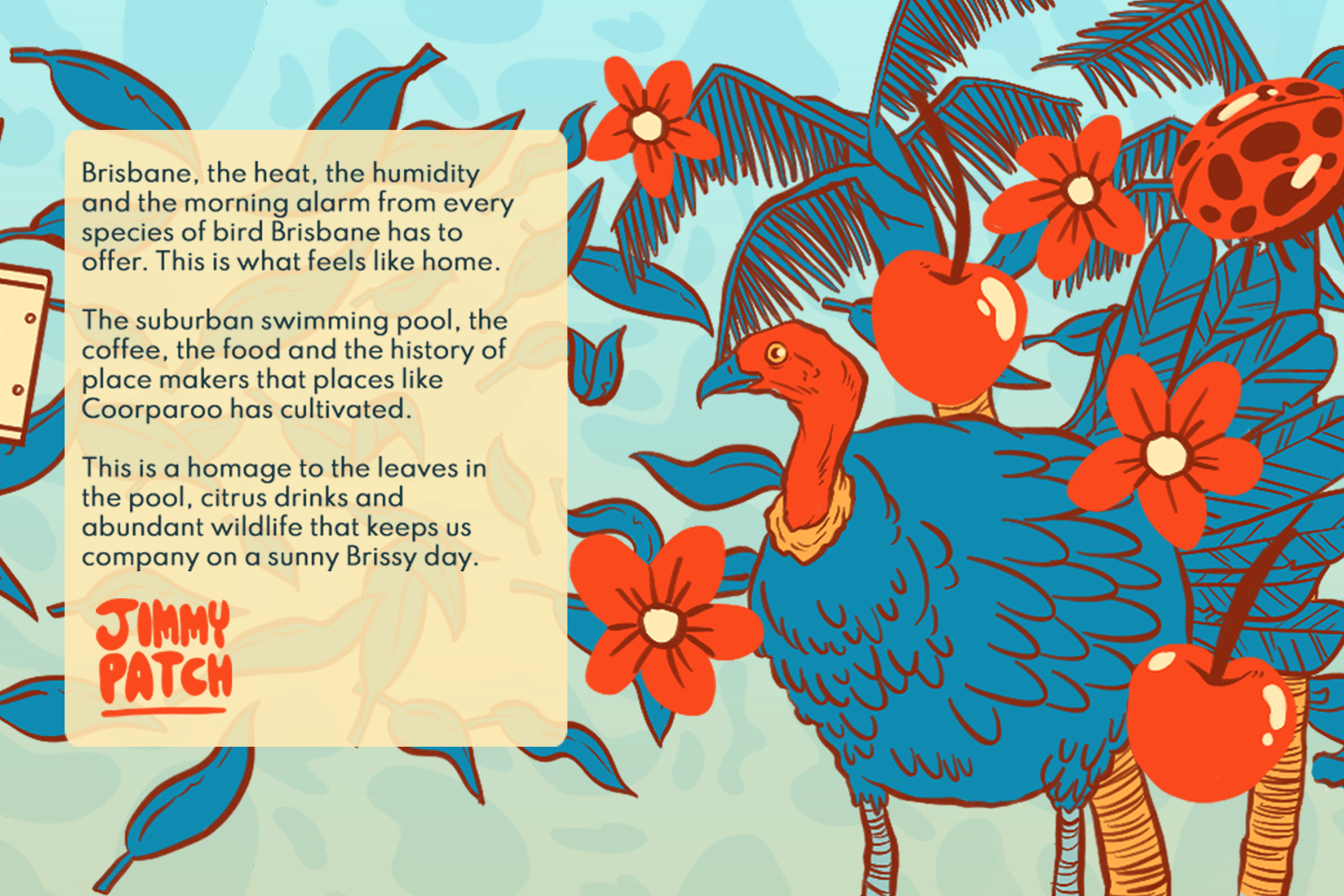 Coles Coorparoo mural by Jimmy Patch with Jacky Winter (artist statement detail)