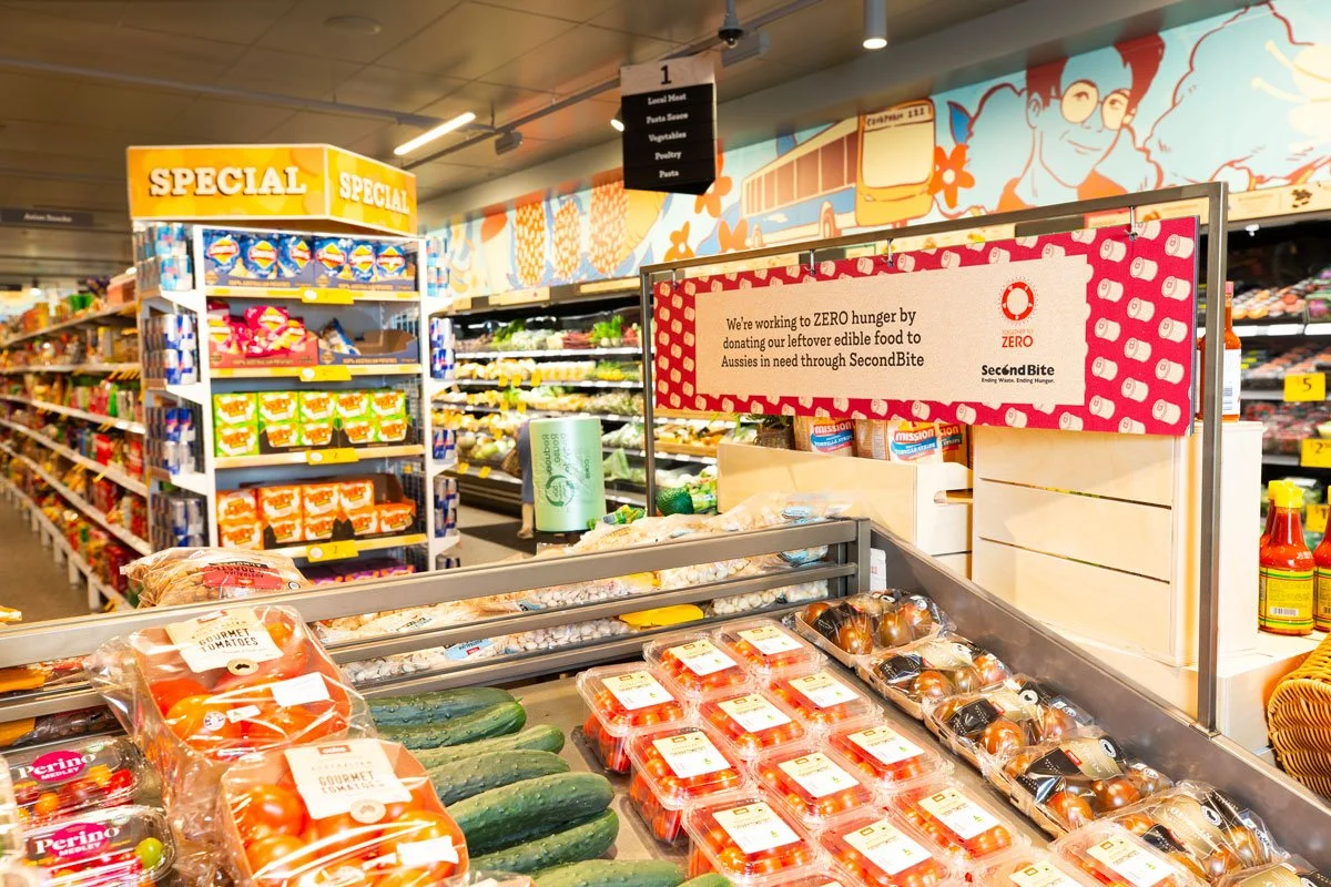 Coles Coorparoo mural by Jimmy Patch with Jacky Winter (fresh produce detail)