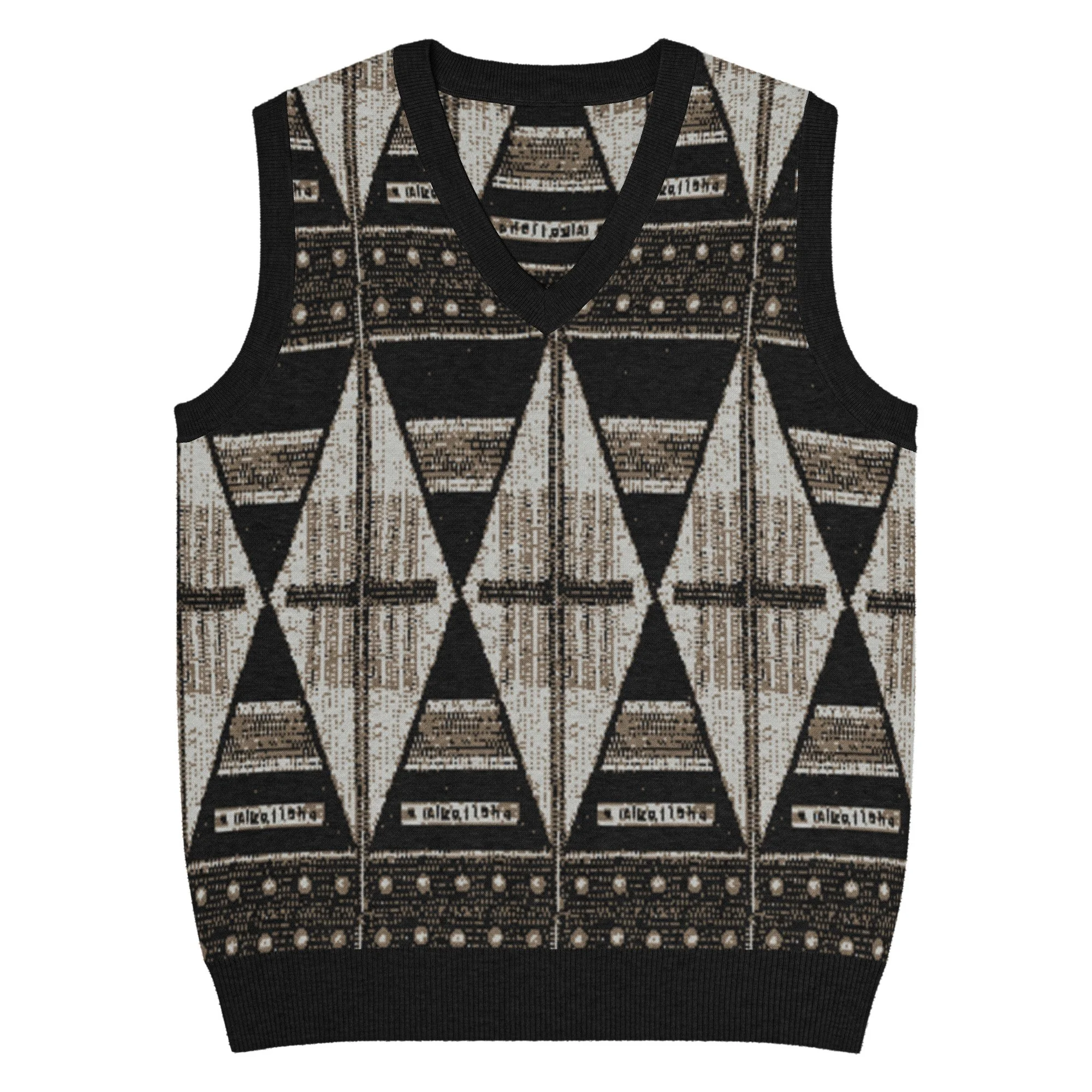 Black Cut Knit Vest - Black