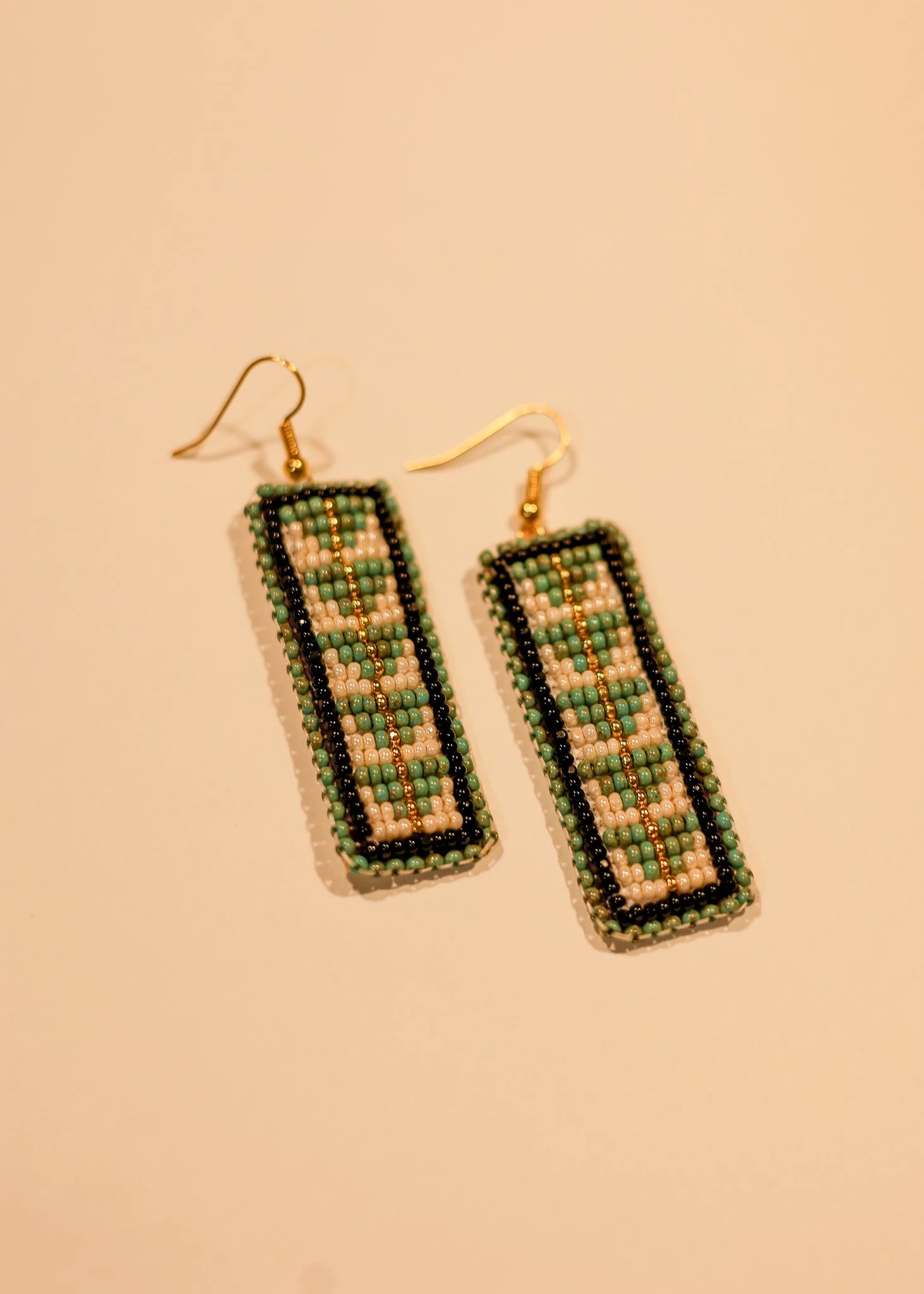 Turquoise Stone Geometric Earrings