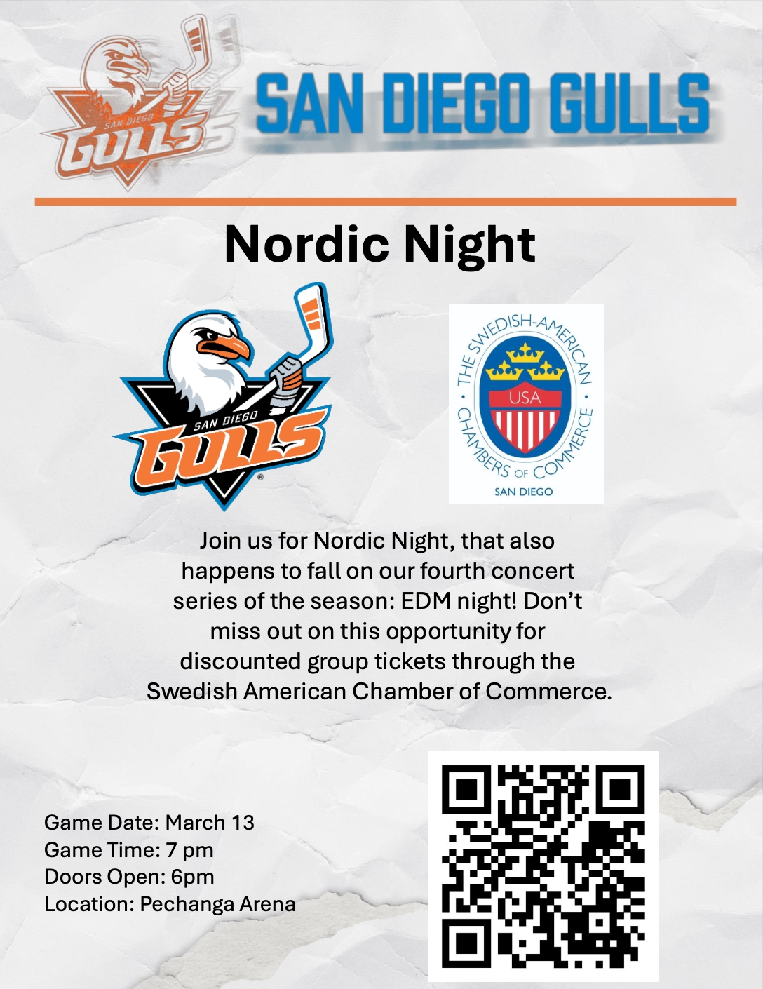 Nordic Night x San Diego Gulls