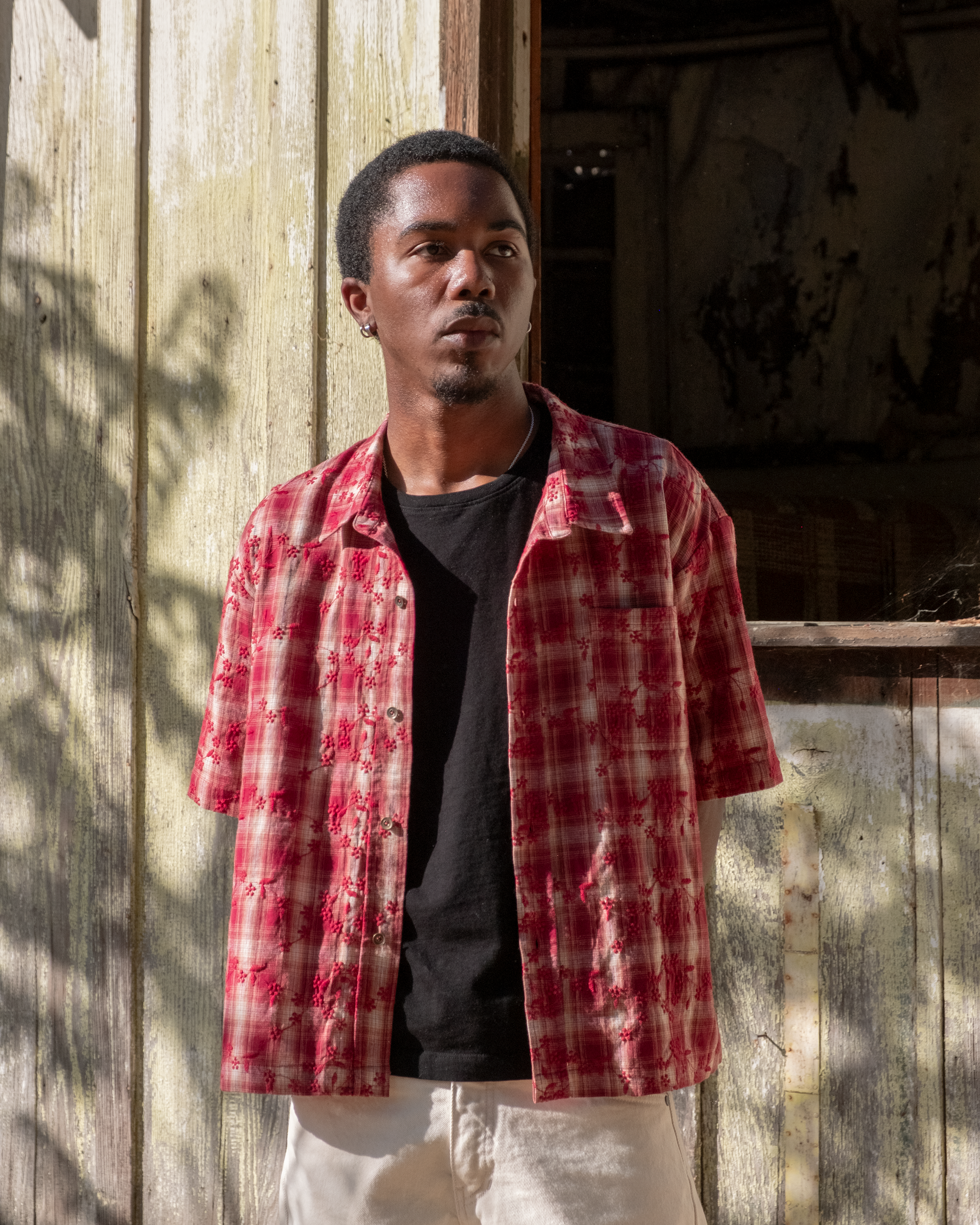 Cherry Red Flannel Short Sleeve