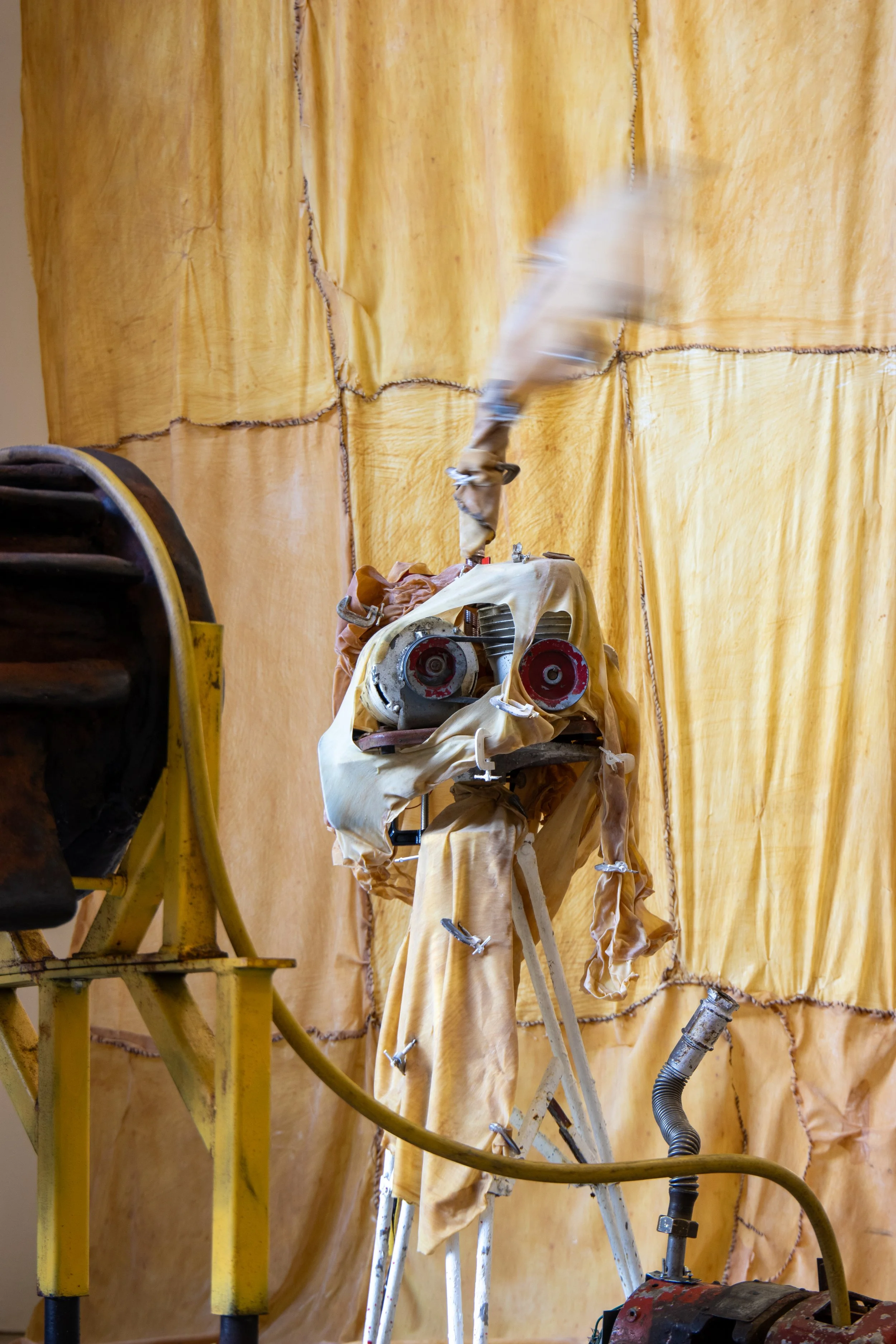 Adelina Apetrei. Clamp's Pinch (2026). Kinetic Sculpture part of Intsallation.JPG
