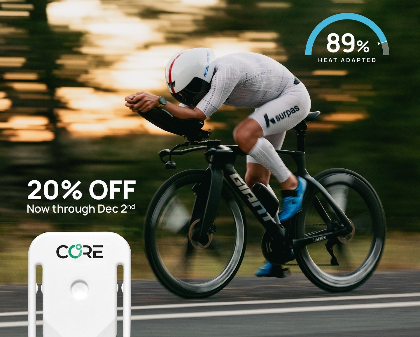 Now through Dec 2nd, our partners at @corebodytemp are offering a free 5&ndash;week introductory heat training plan along with 20% off CORE sensors. Follow the link in their bio and get ahead of next year&lsquo;s competition this indoor training seas