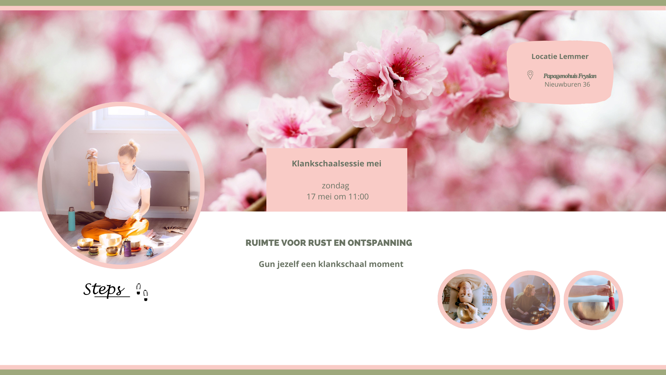 bloesem, klankschalen, klanksessie