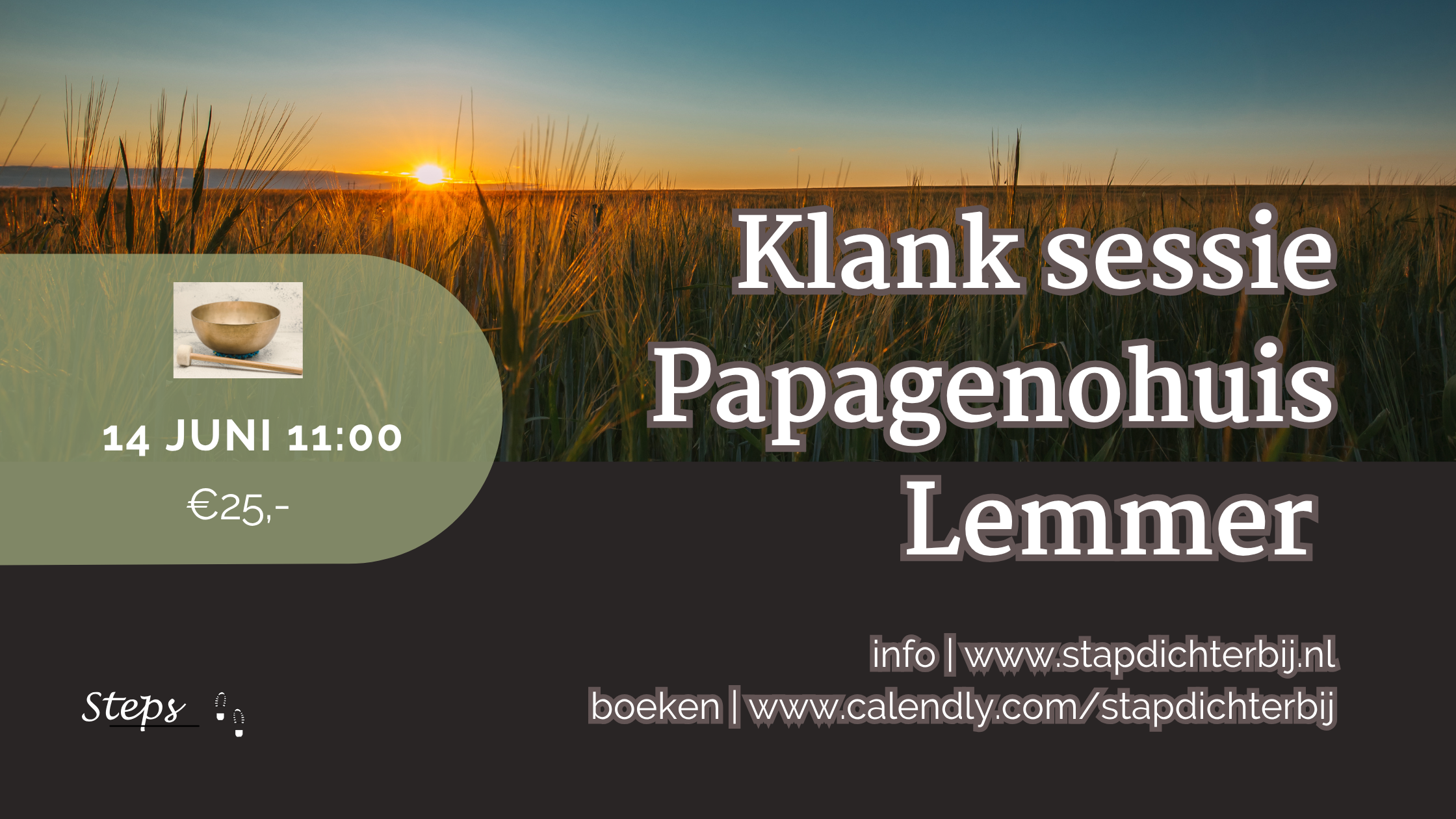 Klankschaal, zomerzon over landschap