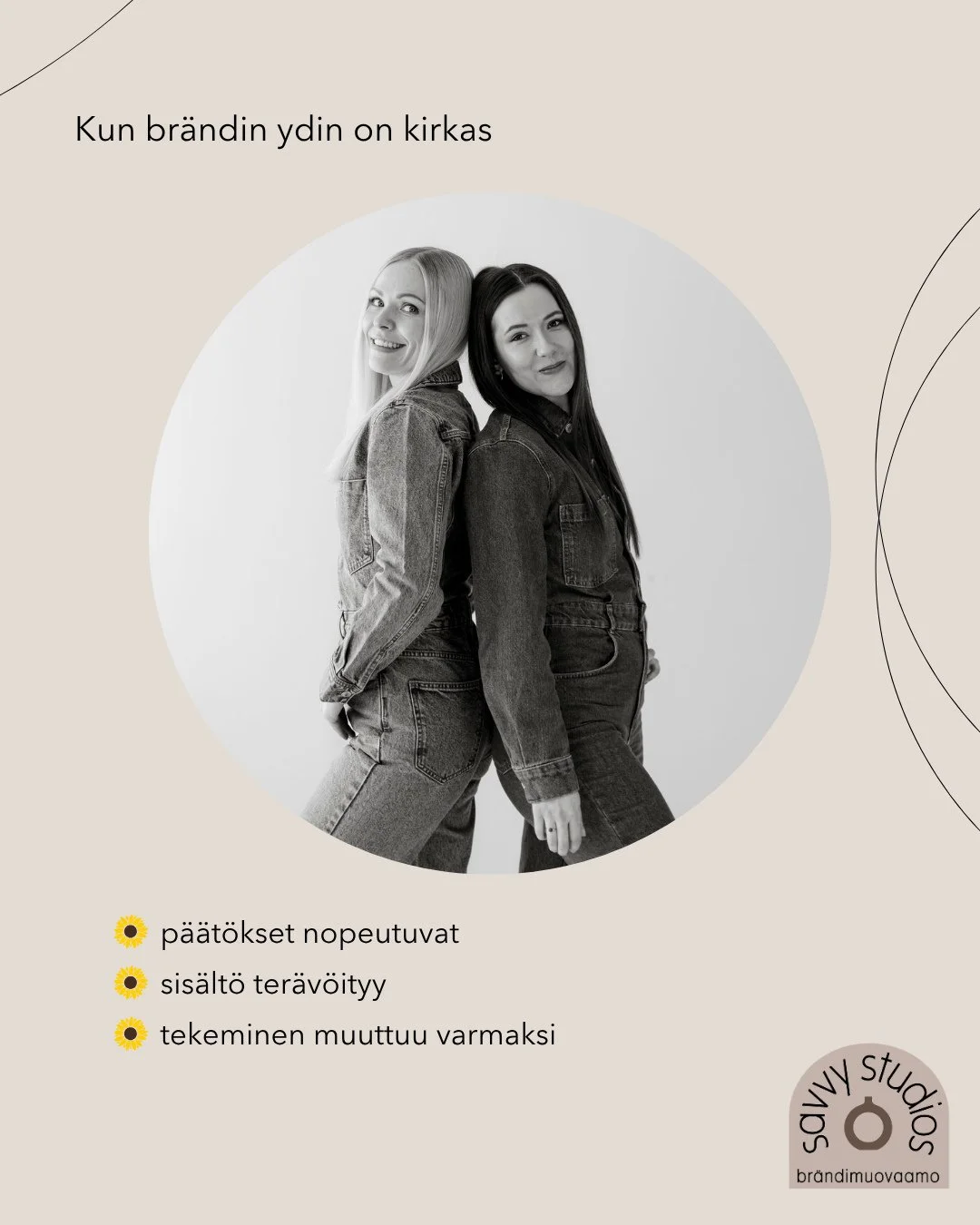 Hyv&auml; br&auml;ndi ei synny yksitt&auml;isist&auml; tempauksista, vaan siit&auml; ett&auml; pohja on kunnossa, ja kaikki rakentuu sen p&auml;&auml;lle.⁠
⁠
Kun br&auml;ndin ydin on kirkas
🌼 p&auml;&auml;t&ouml;kset nopeutuvat
🌼 sis&auml;lt&ouml; 