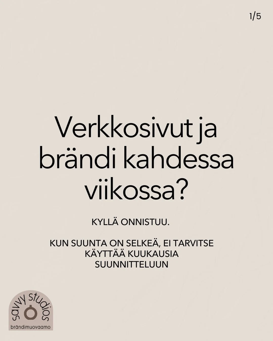 Haaveissa verkkosivut ja br&auml;ndi viel&auml; t&auml;lle kes&auml;lle? ☀️⁠
⁠
Me uskomme, ett&auml; onnistunut verkkosivuprojekti alkaa br&auml;ndin ytimest&auml;.⁠
⁠
Mik&auml; tekee yrityksest&auml;si ainutlaatuisen? Kenelle puhut? Mik&auml; saa as