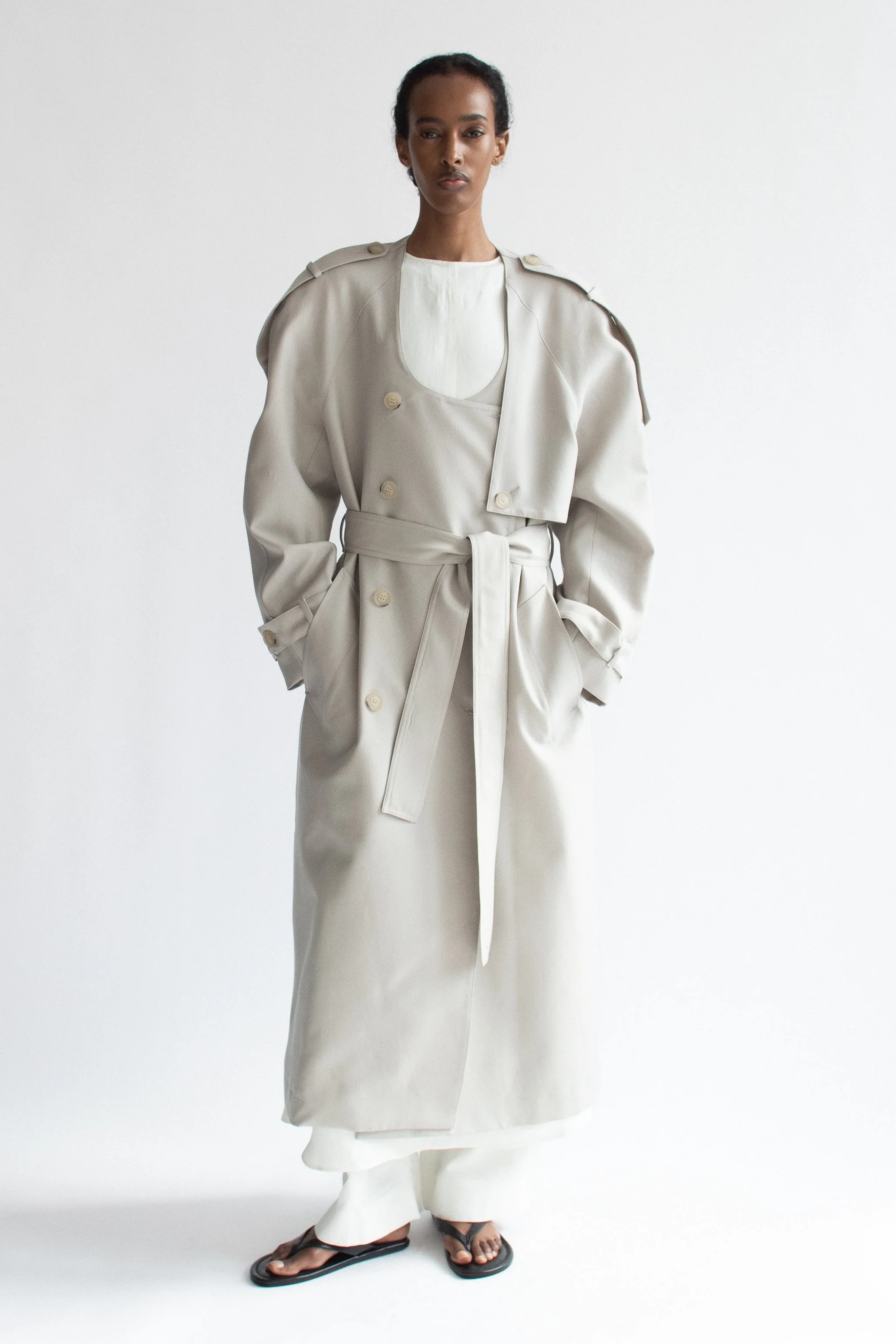 Scoop Neck Trench Earl Grey
