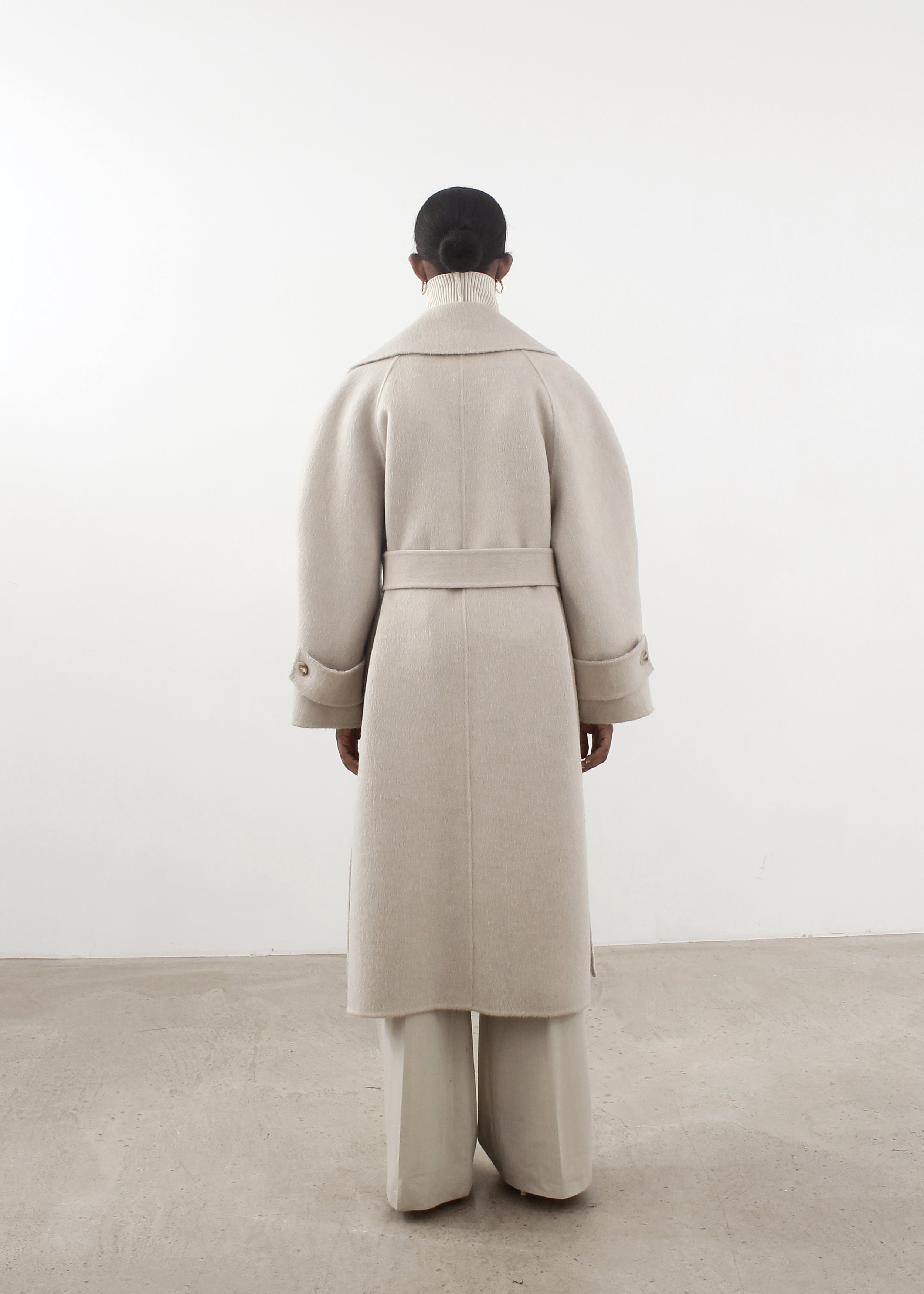Doublè Wool Mohair Wrap Coat Irish Cream