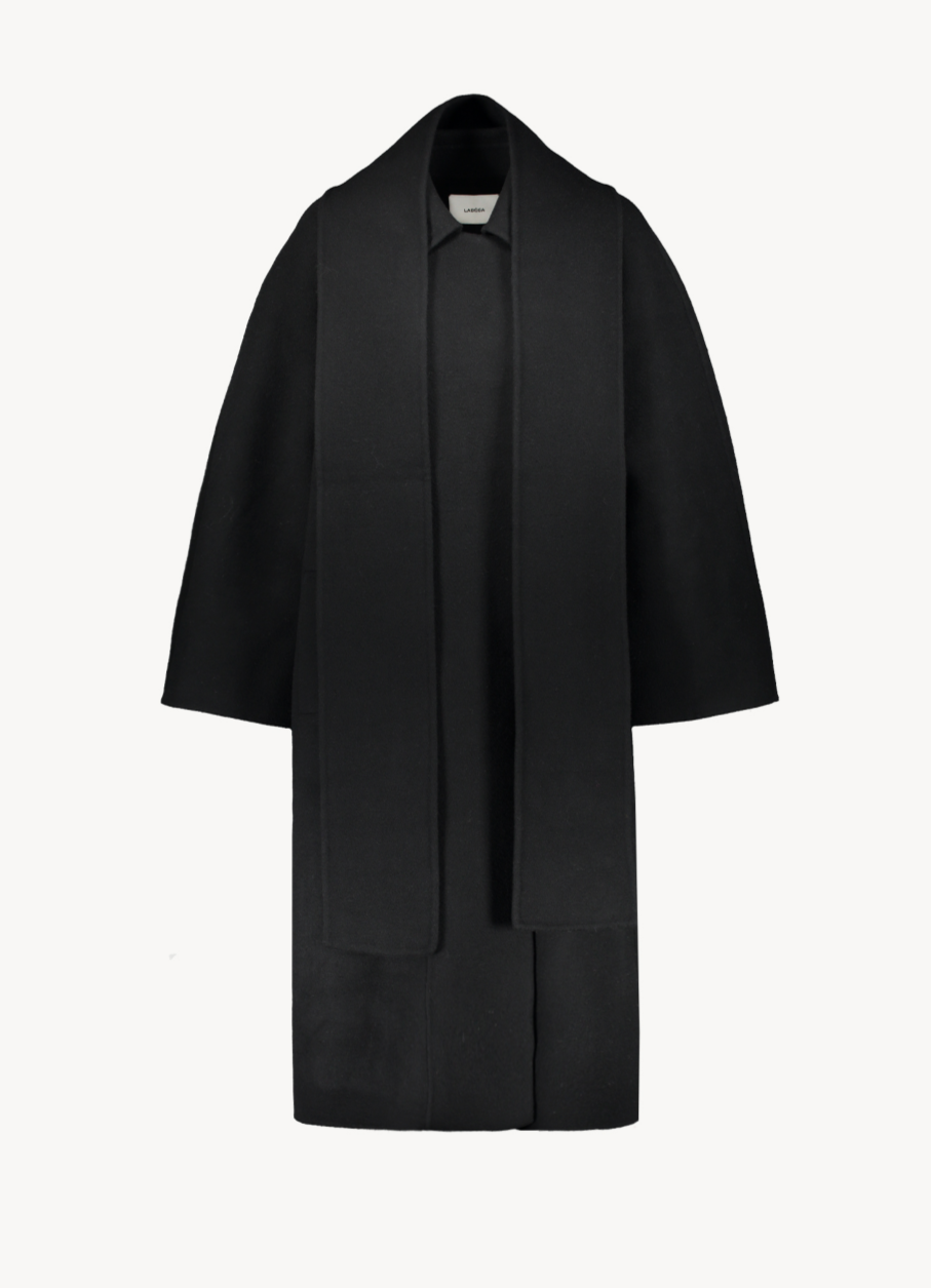 Wool Cashmere Car Coat with scarf