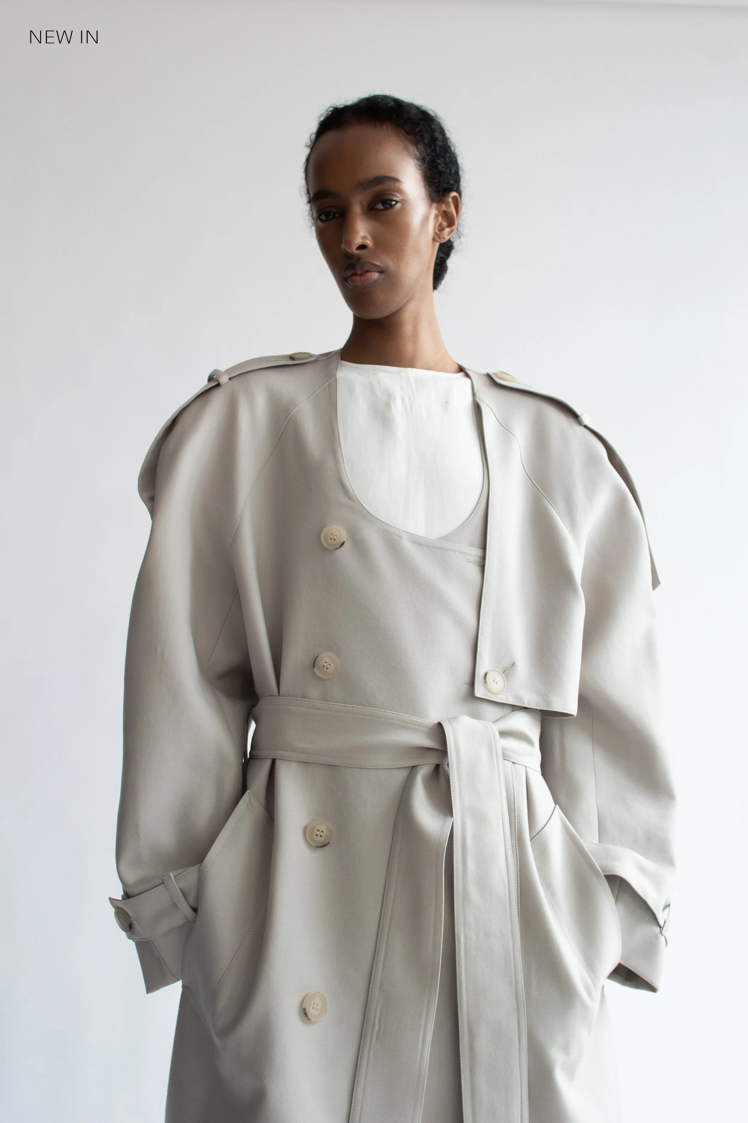 Scoop Neck Trench Earl Grey