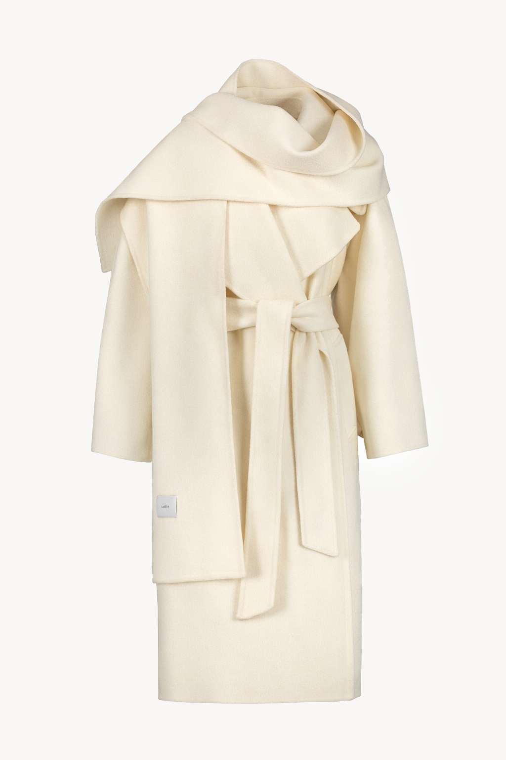 Doublè Wool Wrap Coat Milk