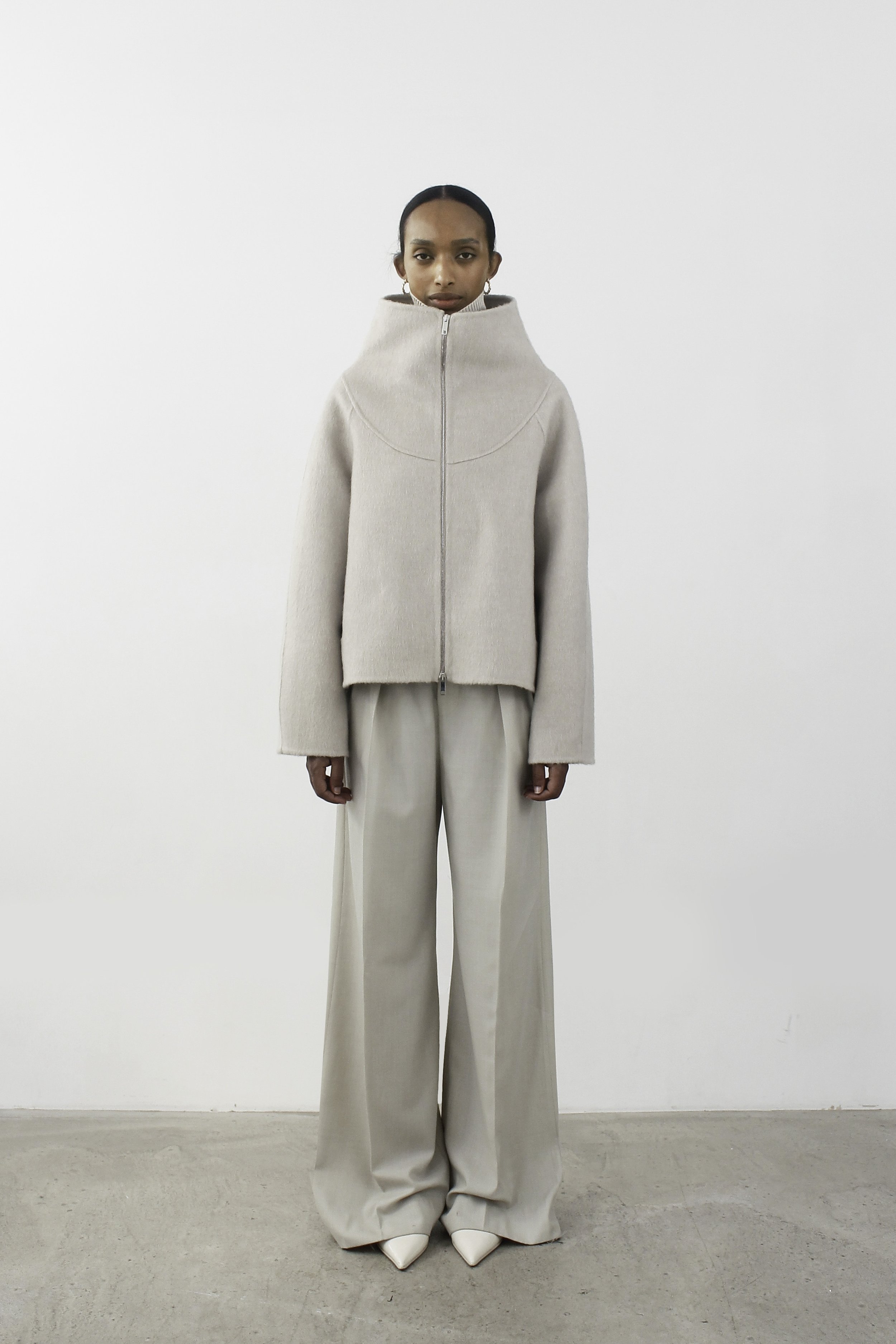 Doublè Wool Mohair Jacket Beige