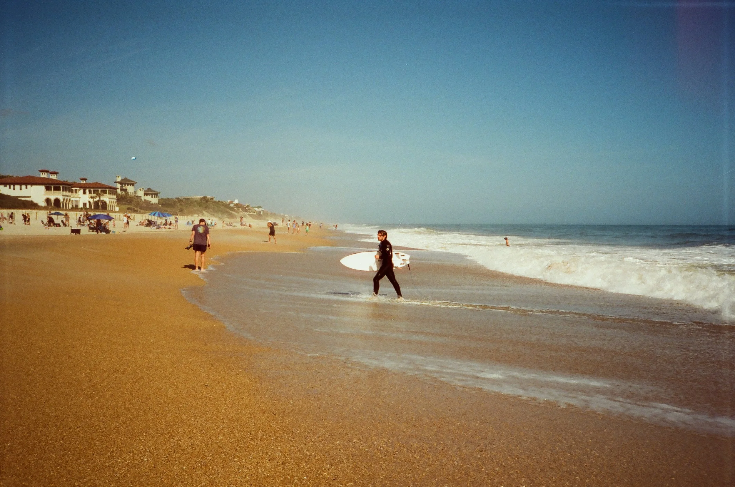 Surfing at Mickler's Beach - Camera: Yashica AutoFocus Motor Film: Cinestill 50D