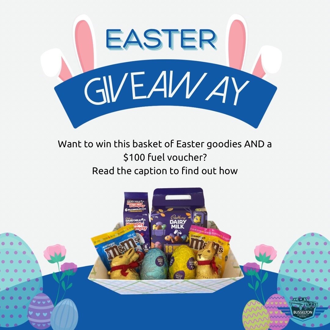 🐣 Easter Giveaway 🐣 

What&rsquo;s the prize? 
🎁 The Easter basket pictured below
🎁 $100 fuel voucher!! 

How to win - 
1. Like this post 
2. Tag a friend in the comments - one entry for each new friend you tag 
3. Follow our page

BONUS ENTRY - 