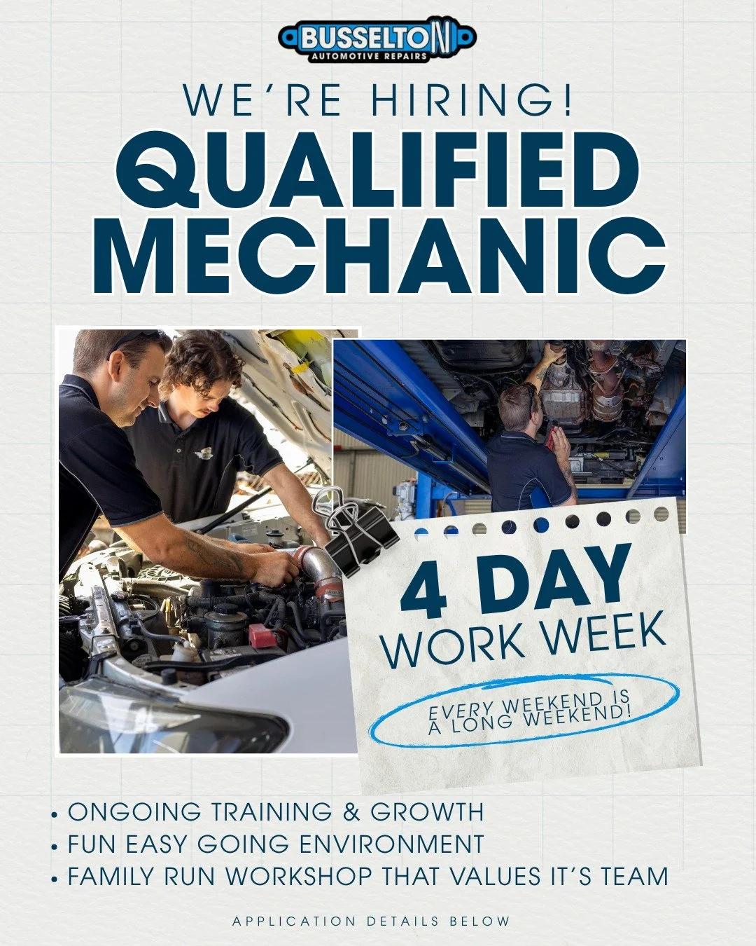 As you may have already seen, we&rsquo;re looking for the next amazing mechanic to join our team.

Adam has finished up with us and is off onto his next adventure, which means we now have a spot open in our workshop.

If you&rsquo;re a mechanic readi