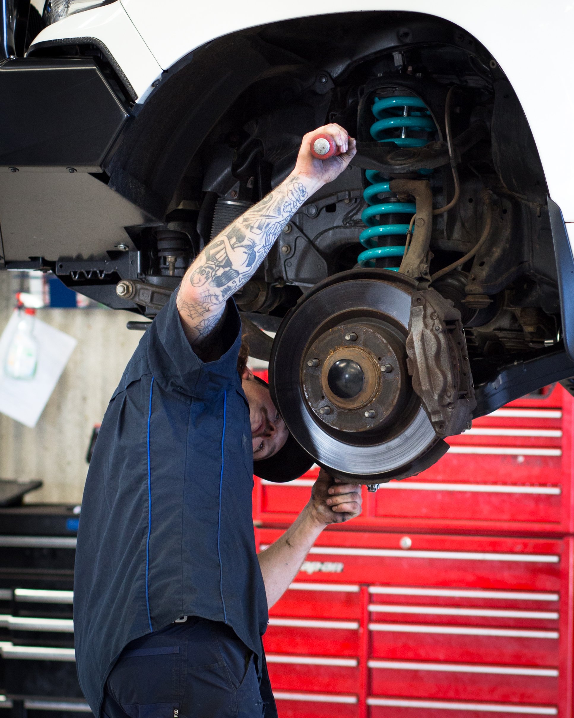 Suspension upgrade underway at Busselton Auto Repairs