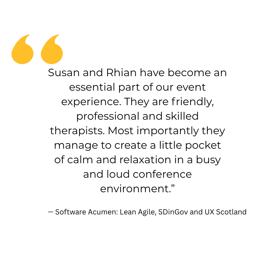 A quote in black text on a white background with a yellow quotation mark icon in the top left corner.
