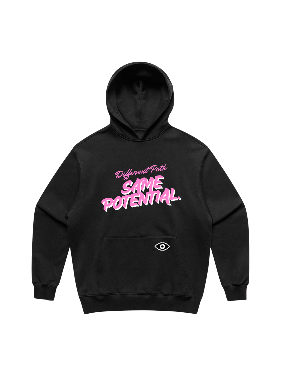 Different Path, Same Potential Hoodie — Black & Pink