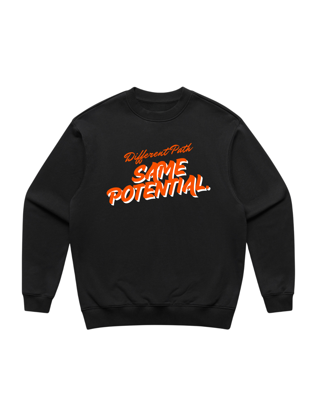 Different Path, Same Potential Sweatshirt — Black & Red