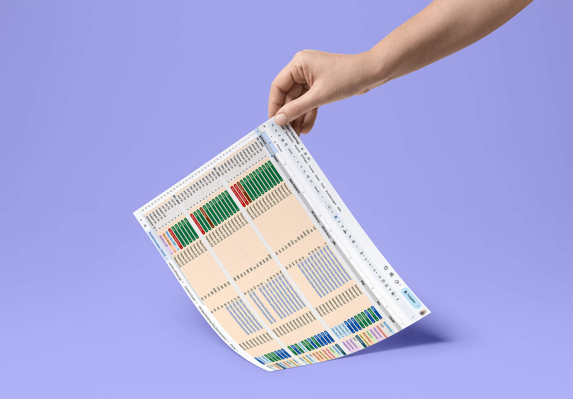 Mockup einer Content-Planung